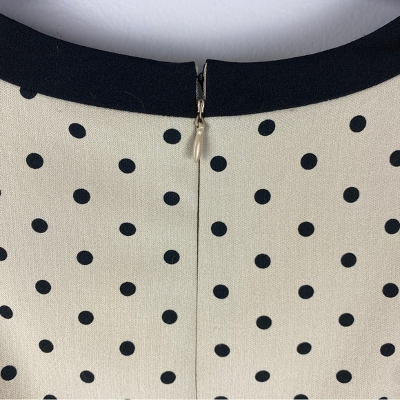 Sandra Darren Black Polka Dot Sleeveless Sheath Midi Dress Size 16 - Picture 9 of 9